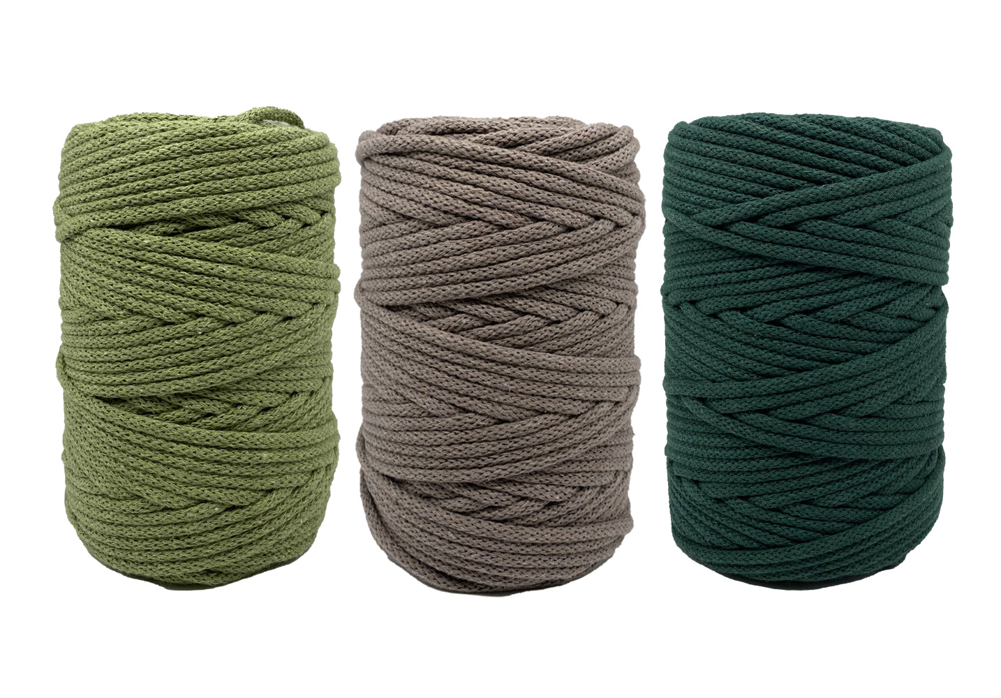 Sage, Coffee & Forest - 5mm, Thread Shop Braided Cord