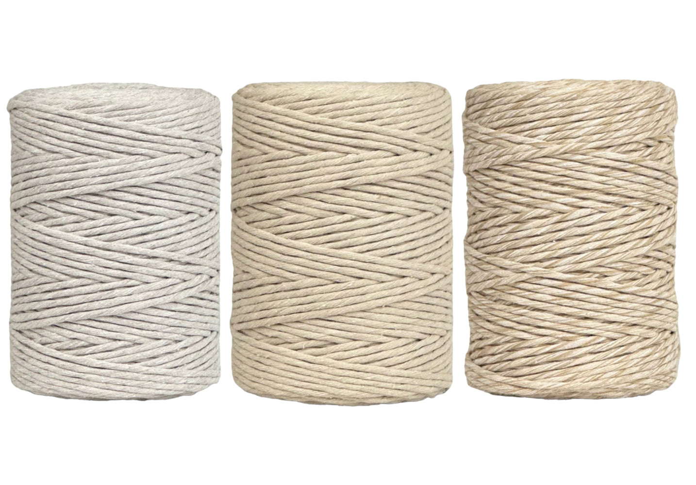Linen, Beige & Latte - 3mm & 5mm, Thread Shop Macramé Cord