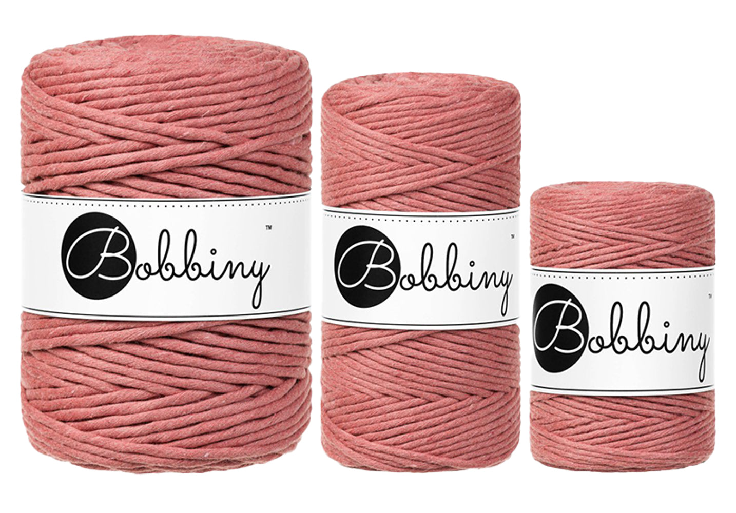 Peony - 1.5mm, 3mm & 5mm, Bobbiny Macrame Cord