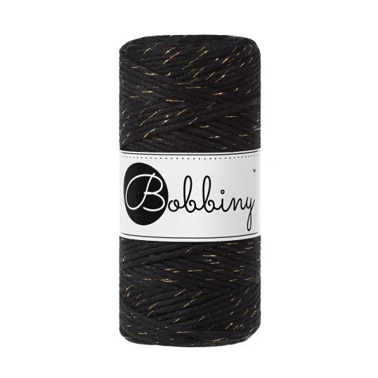 Golden Black - 3mm, Bobbiny Macrame Cord
