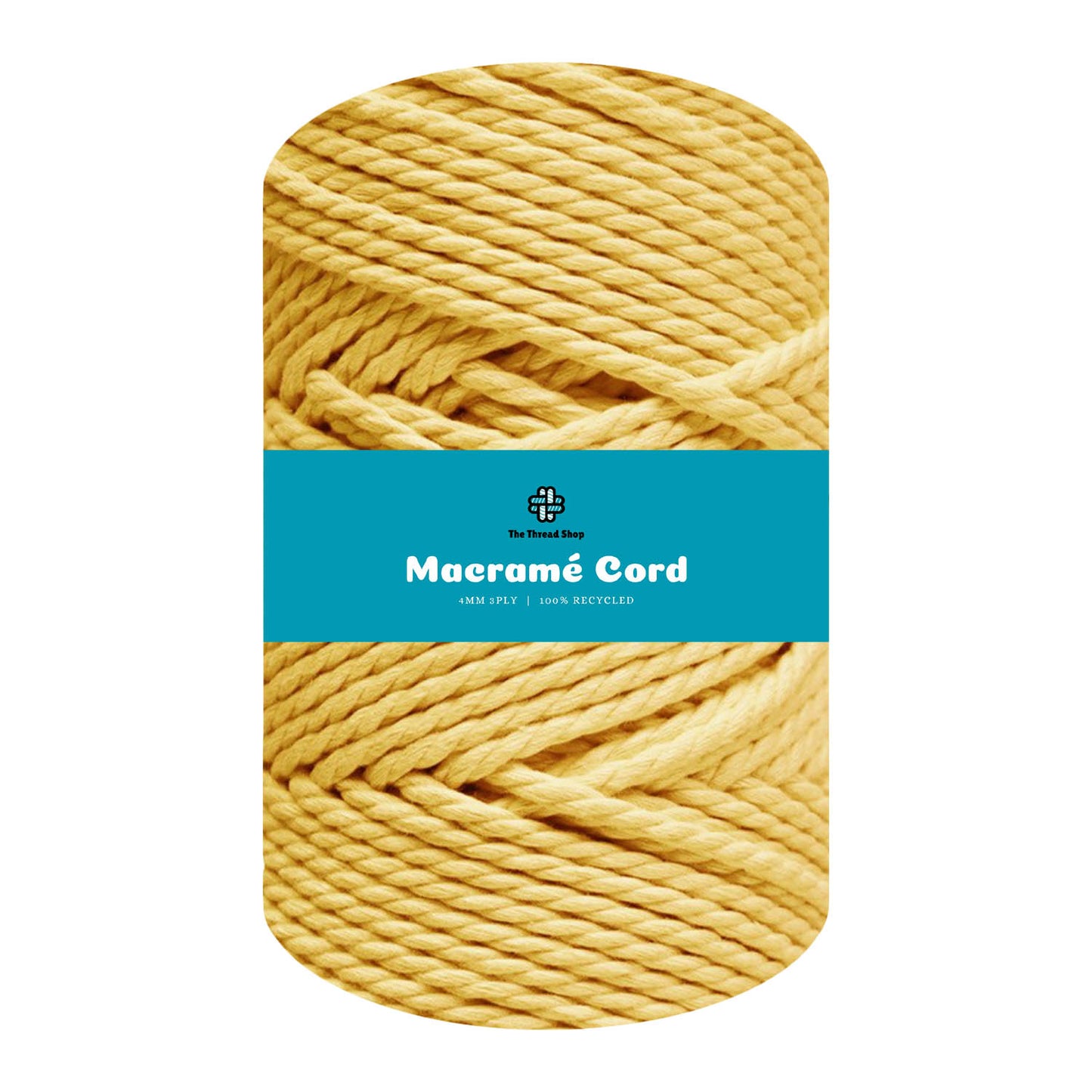 Lemon Yellow 4mm 3PLY Thread Shop Macramé Cord