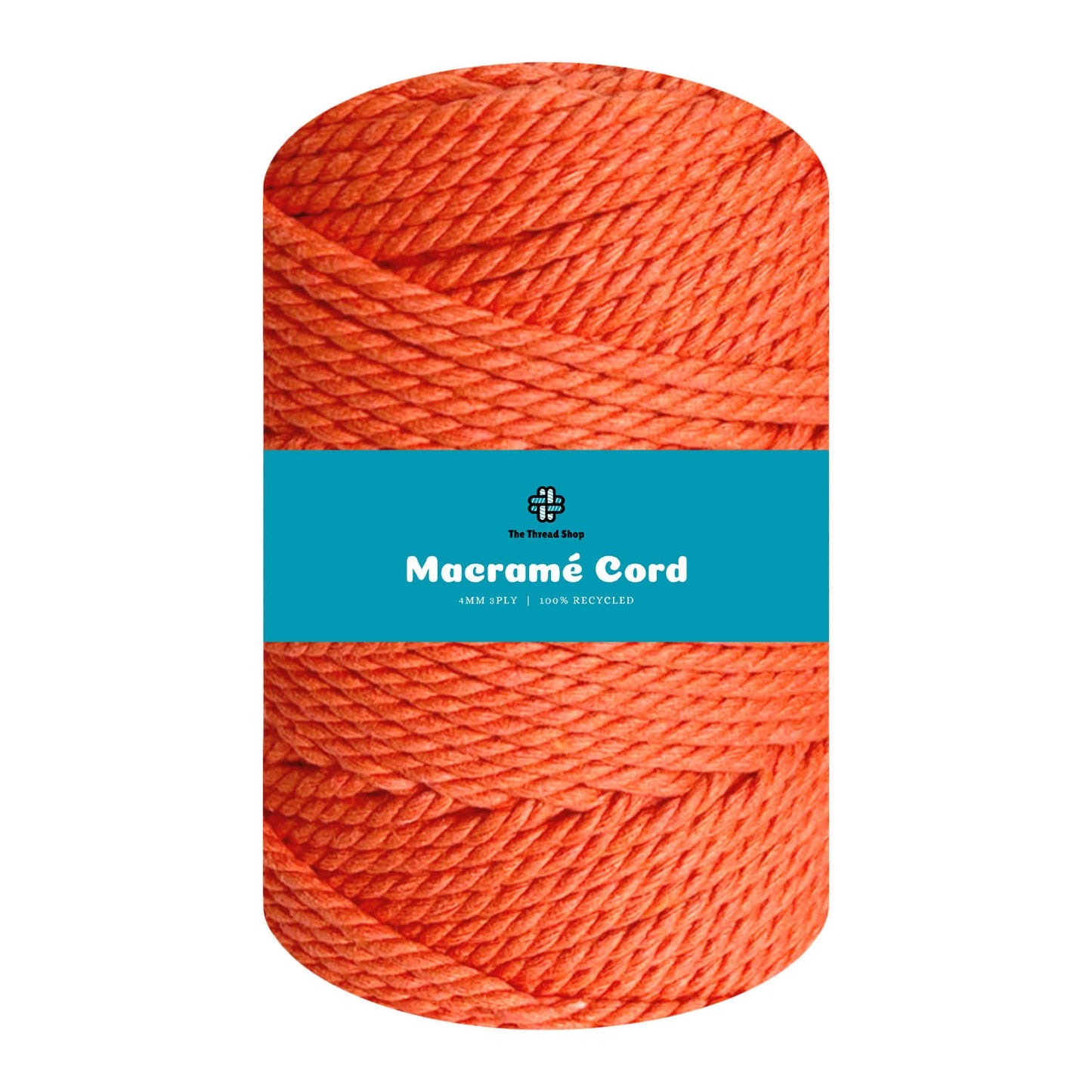 Mandarin Orange 4mm 3PLY Thread Shop Macramé Cord
