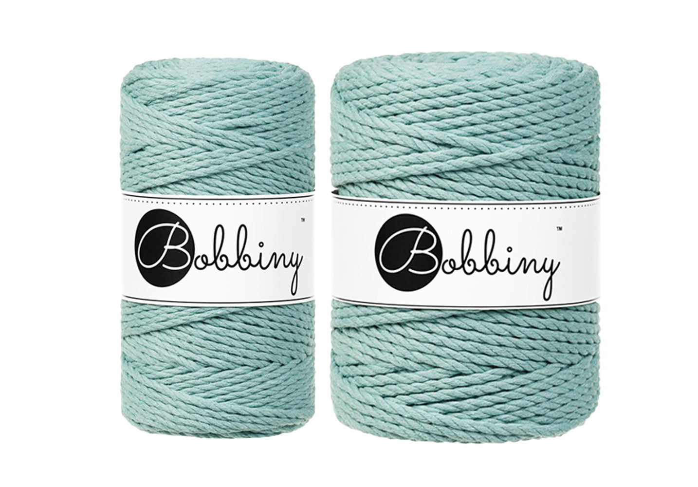 Duck Egg Blue 3mm & 5mm 3PLY, Bobbiny Macramé Cord