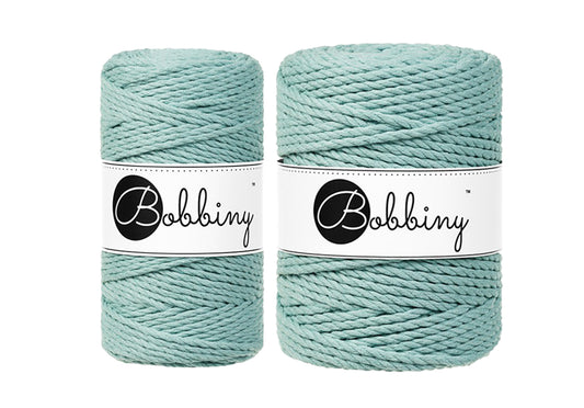 Duck Egg Blue 3mm & 5mm 3PLY, Bobbiny Macramé Cord