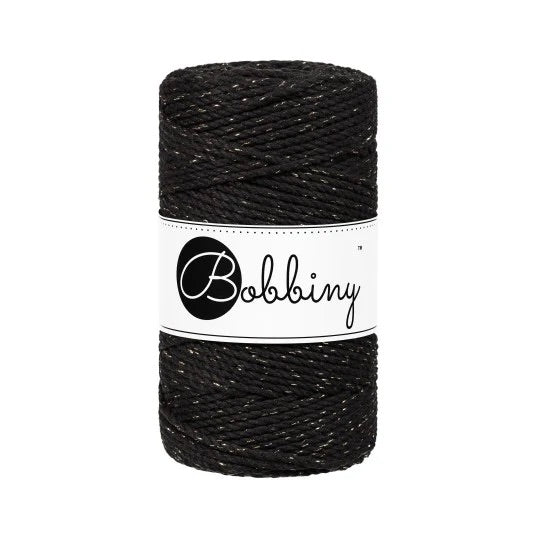 Golden Black 3mm 3PLY, Bobbiny Macramé Cord