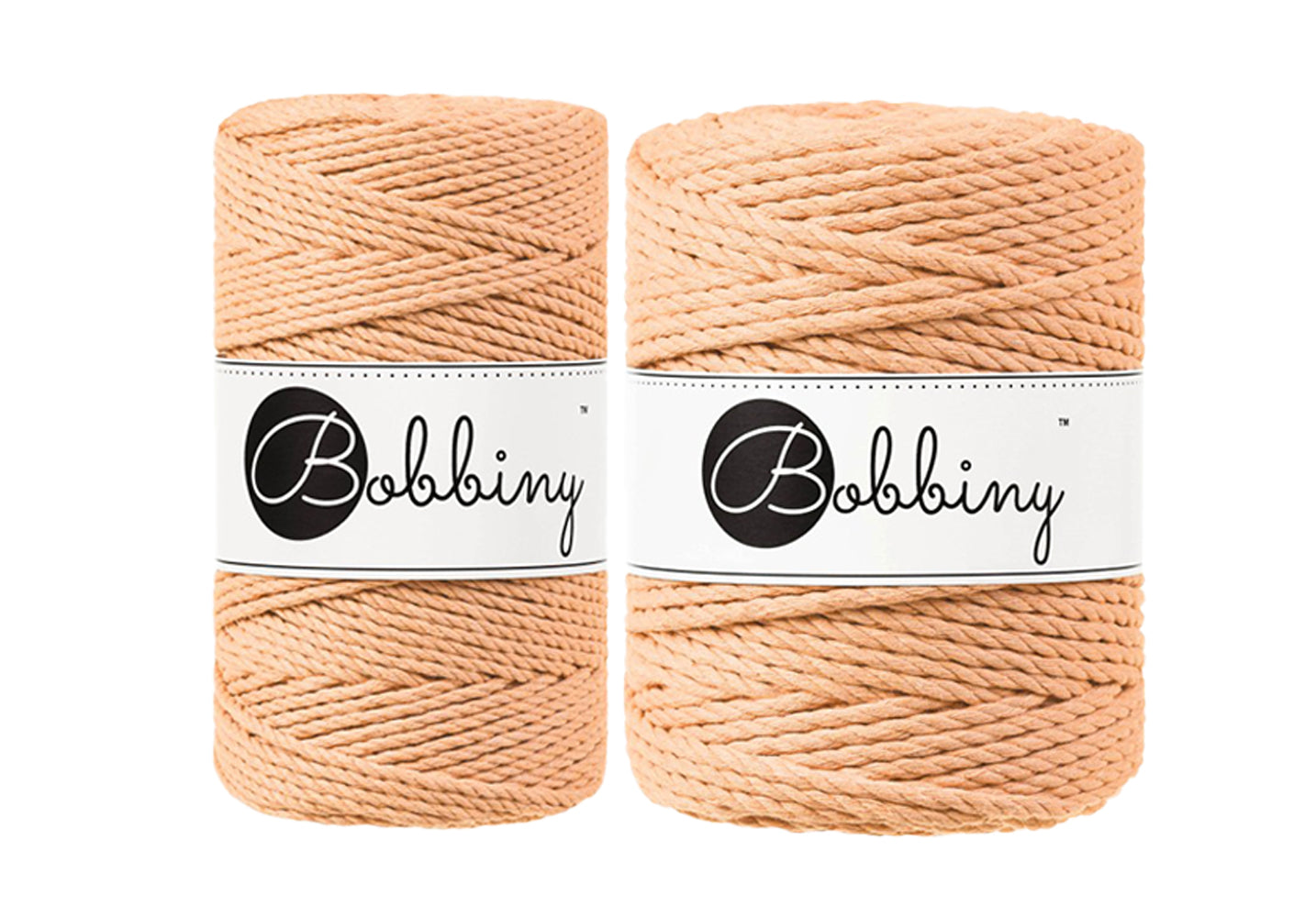 Peach Fuzz 3mm & 5mm 3PLY, Bobbiny Macramé Cord
