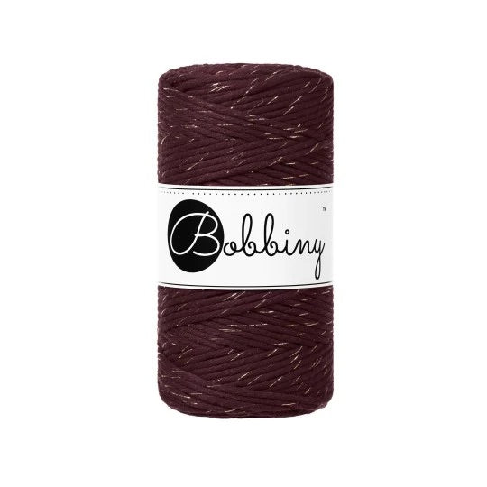 Golden Burgundy - 3mm, Bobbiny Macrame Cord