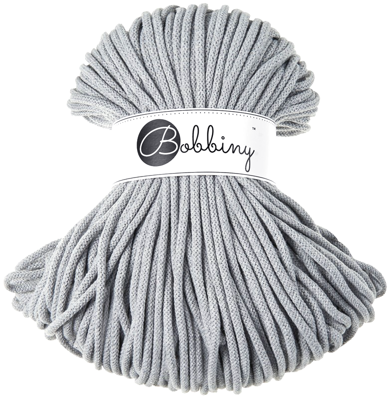 Silver - 5mm Bobbiny Braided Cord