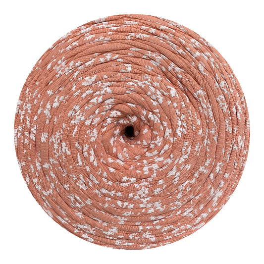 Peach Floral Print - Thread Shop T-Shirt Yarn