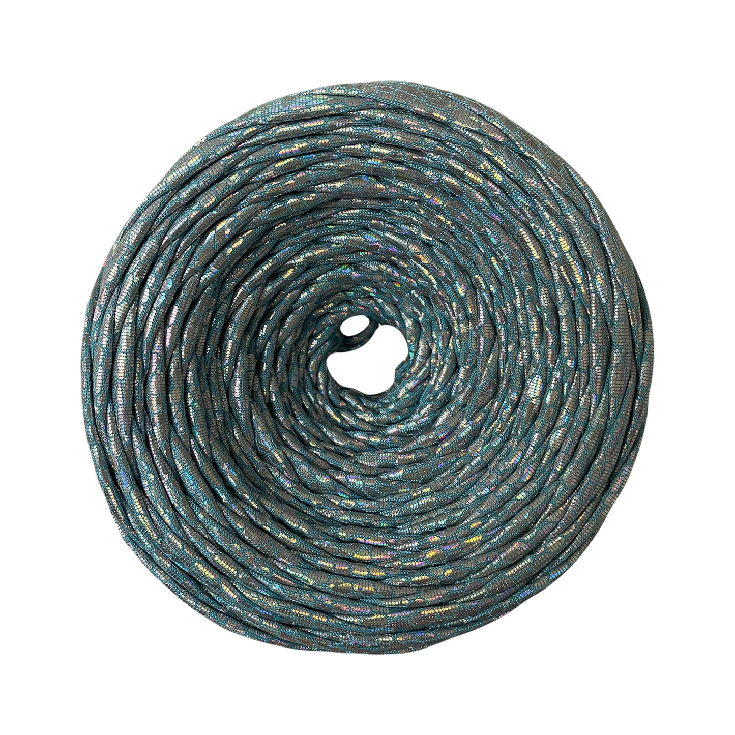 Icy Blue Print Metallic T-shirt Yarn