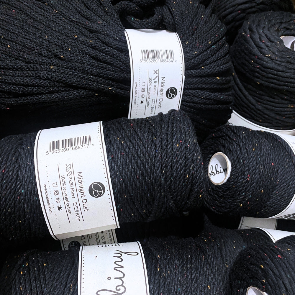 Midnight Dust - 5mm Bobbiny Macramé Cord