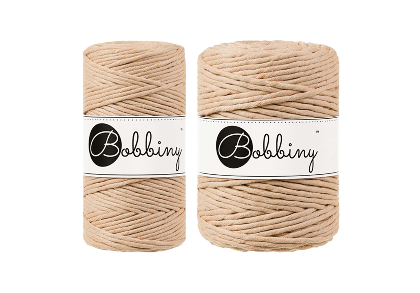 Biscuit - 3mm & 5mm Bobbiny Macrame Cord