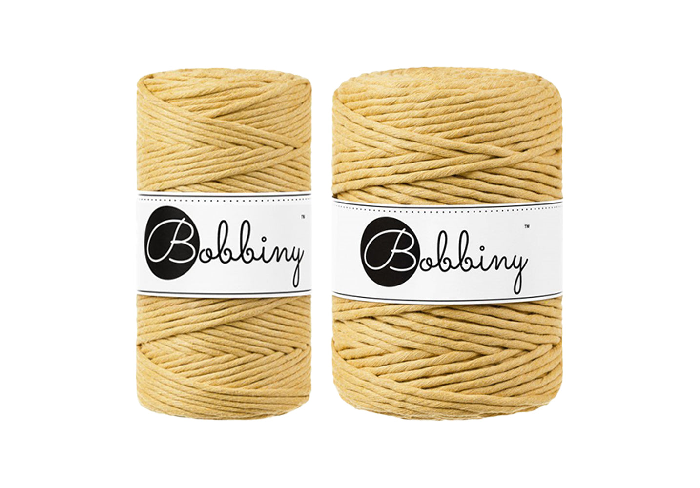 Honey - 3mm & 5mm Bobbiny Macrame Cord
