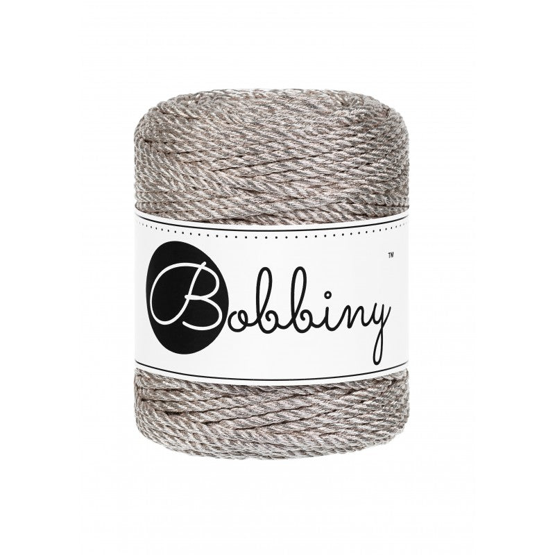 Copper, Silver, Rose Gold, Platinum & Champagne Metallic 3mm 3PLY, Bobbiny Macramé Cord