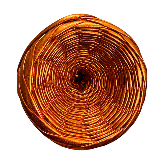 Orange Gold Metallic T-shirt Yarn