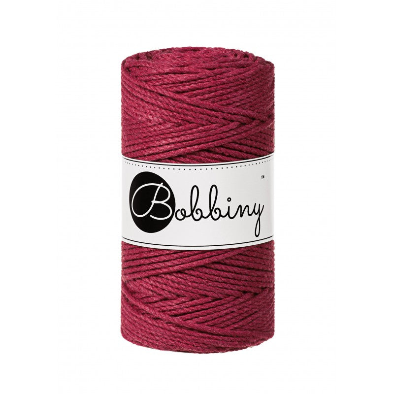 Wine Red - 3mm & 5mm 3PLY, Bobbiny Macramé Cord