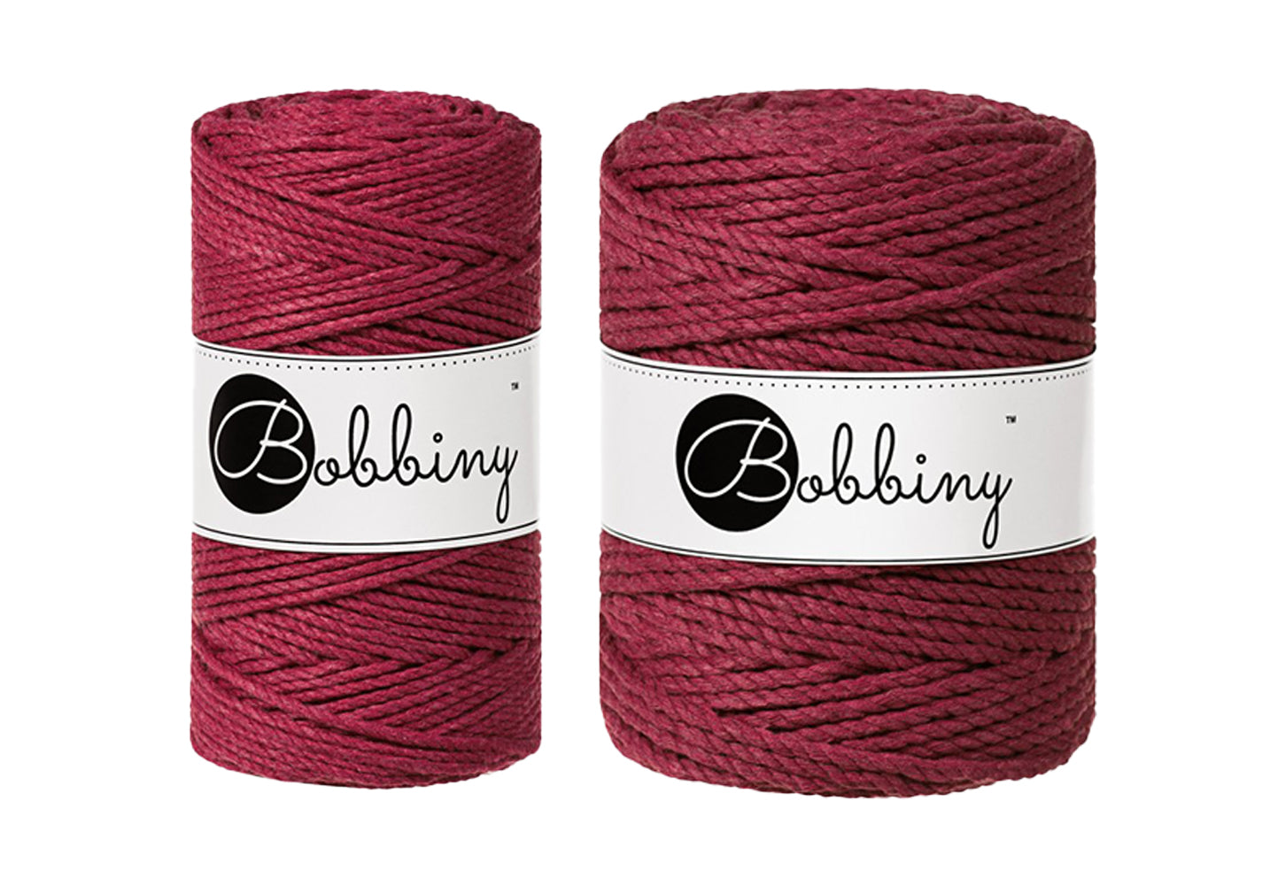 Wine Red - 3mm & 5mm 3PLY, Bobbiny Macramé Cord