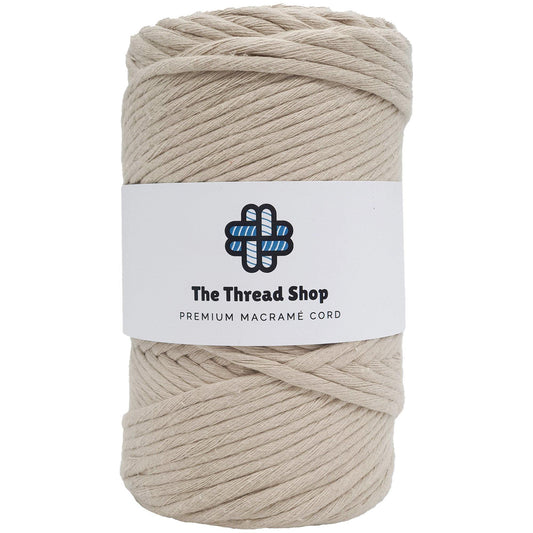 Oat Milk, Natural, Beige - 4mm, Thread Shop Macramé Cord