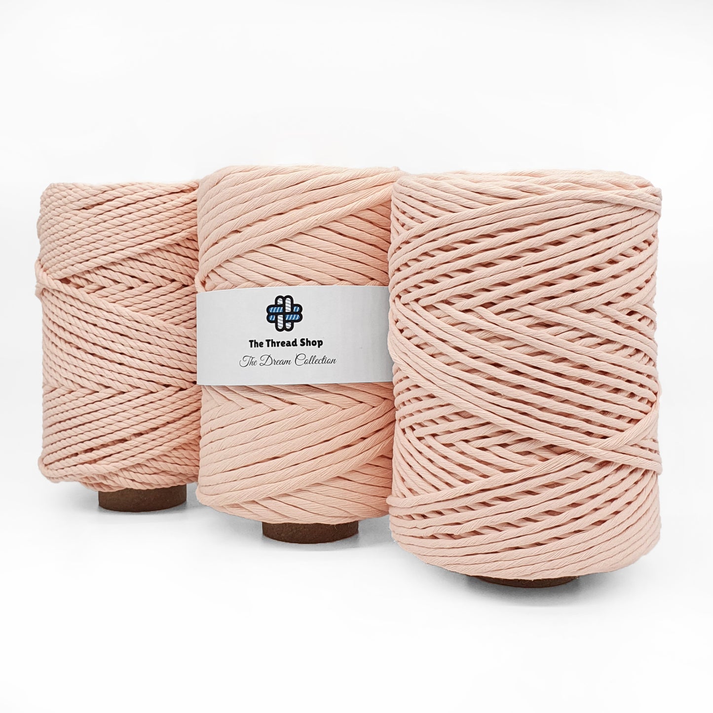 Sheer Pink - 3mm, 5mm & 4mm 3PLY Recycled Luxe Macramé String