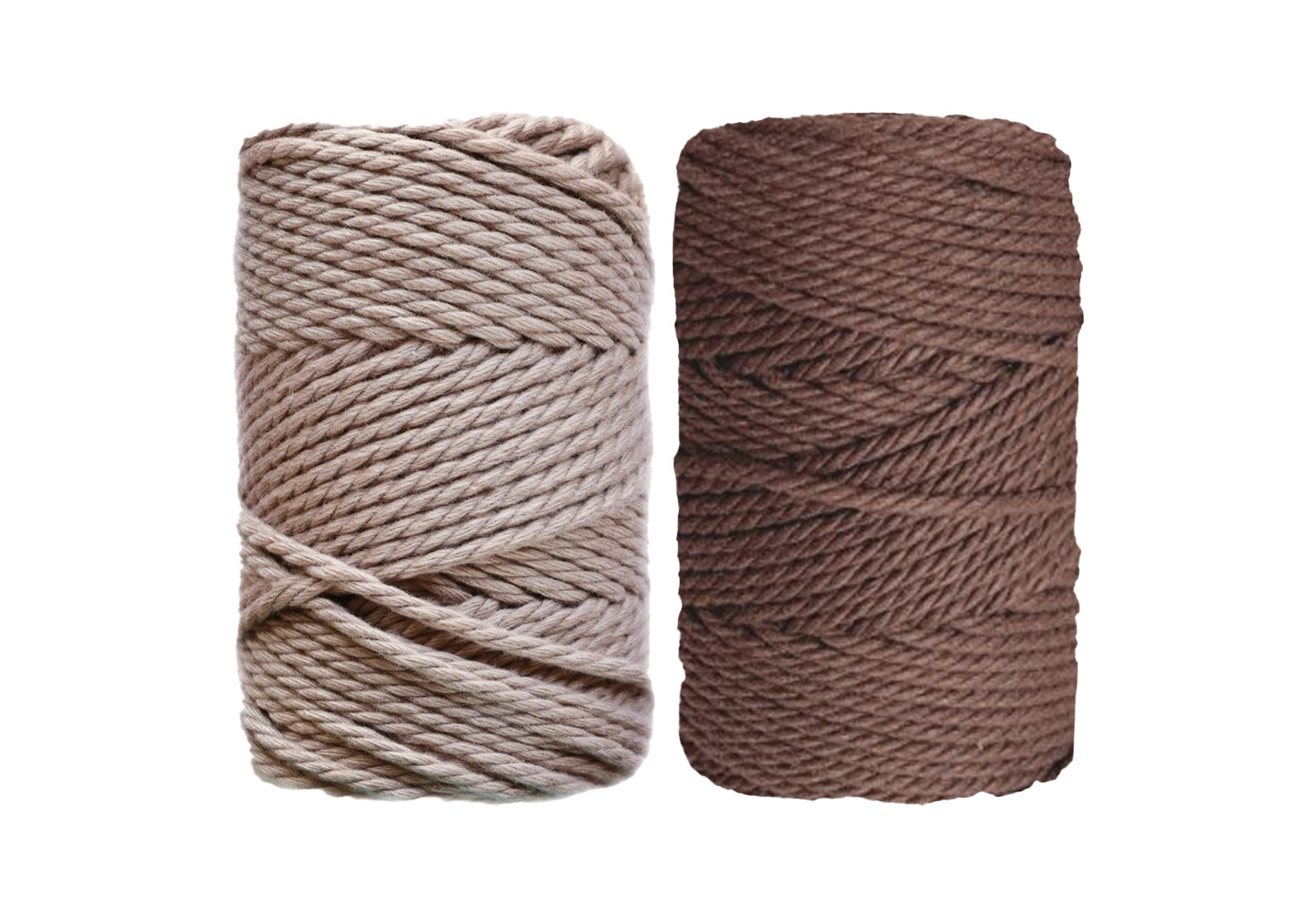 Sand, Chocolate 4mm 3PLY Thread Shop Macramé Cord