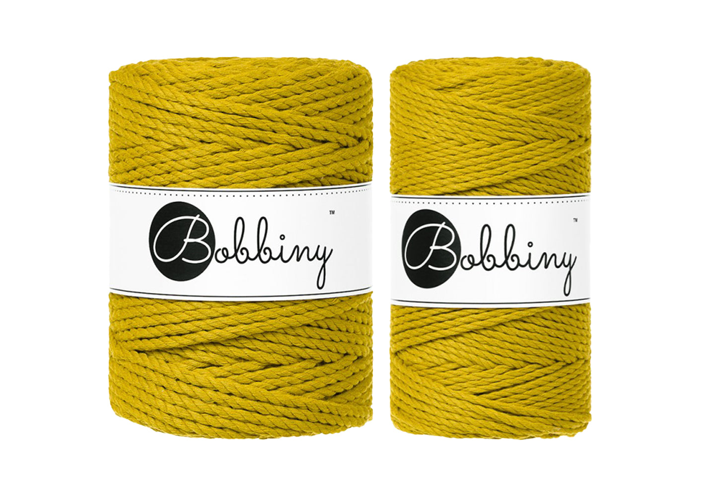 Spicy Yellow 3mm & 5mm 3PLY, Bobbiny Macramé Cord