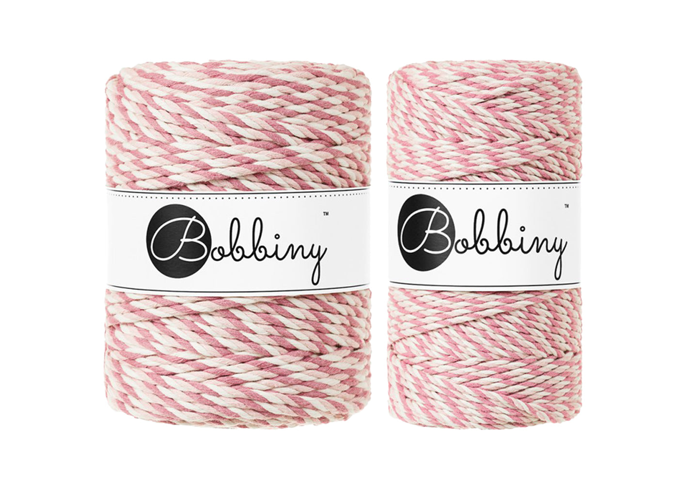 Magic Pink 3mm & 5mm 3PLY, Bobbiny Macramé Cord
