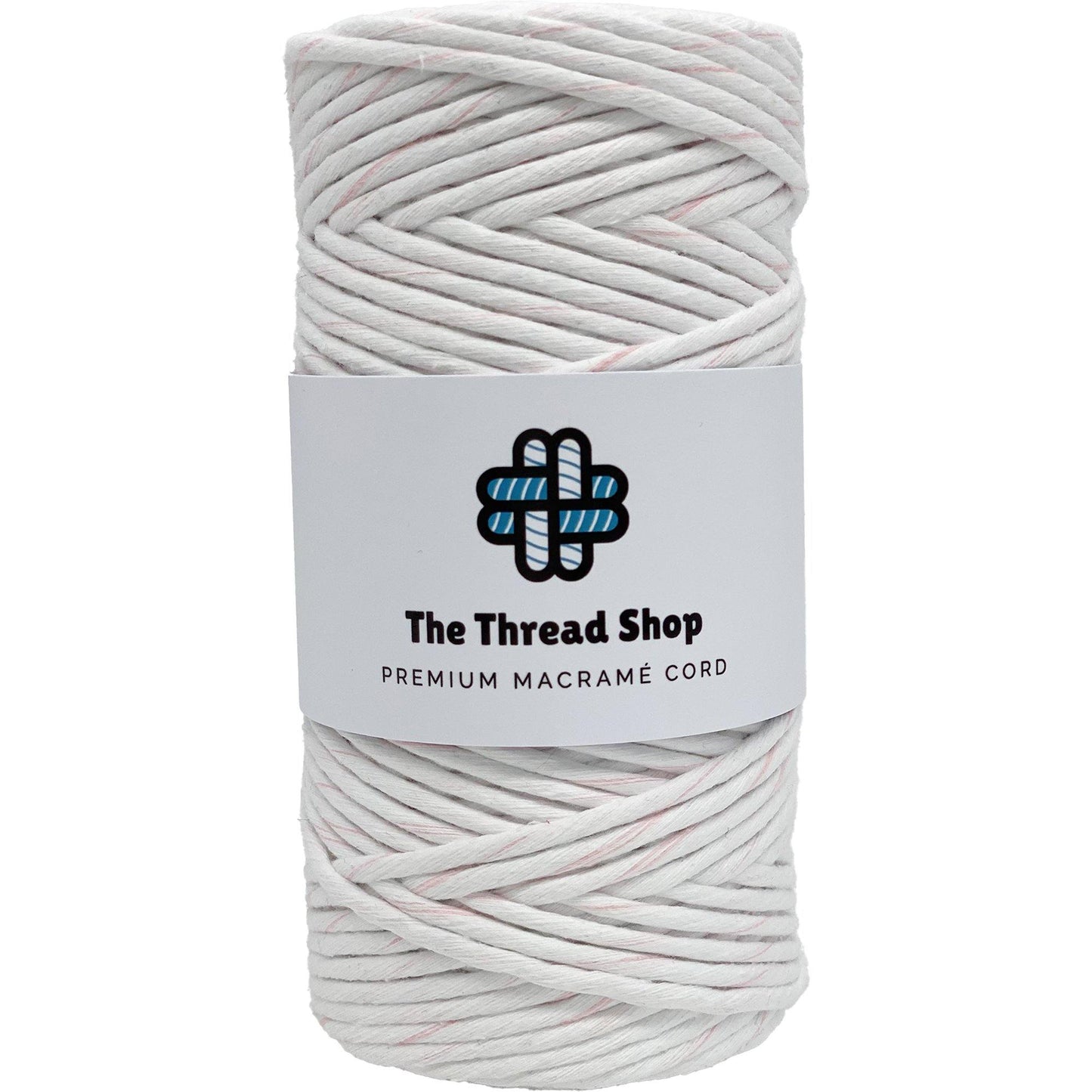 Silvery White, Strawberry & Cream, Snow Globe - 3mm & 5mm, Thread Shop Macramé Cord