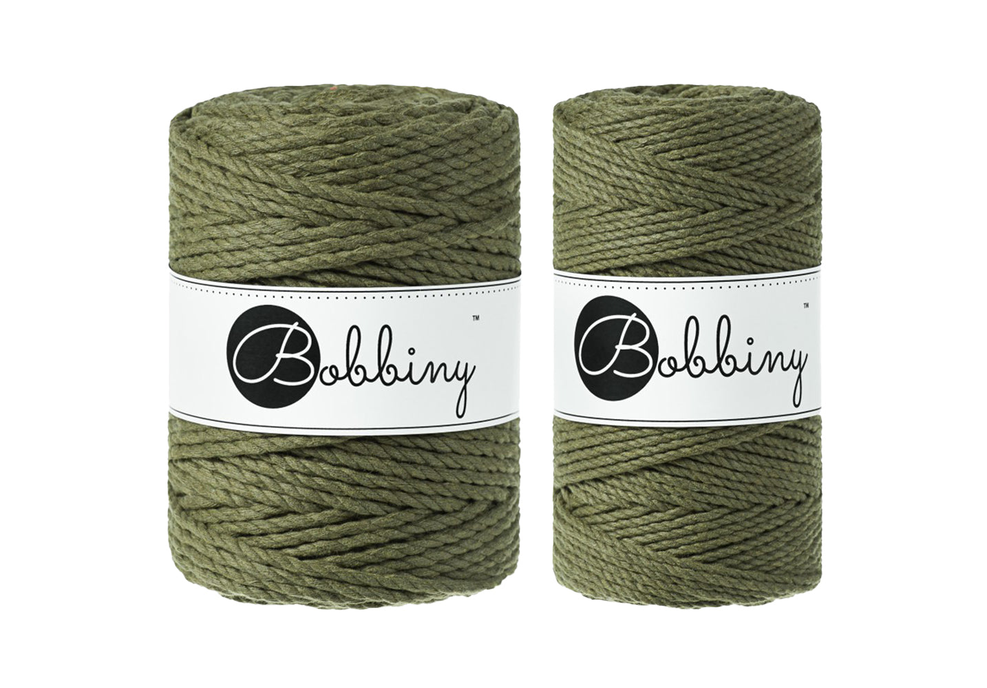 Avocado 3mm & 5mm 3PLY, Bobbiny Macramé Cord