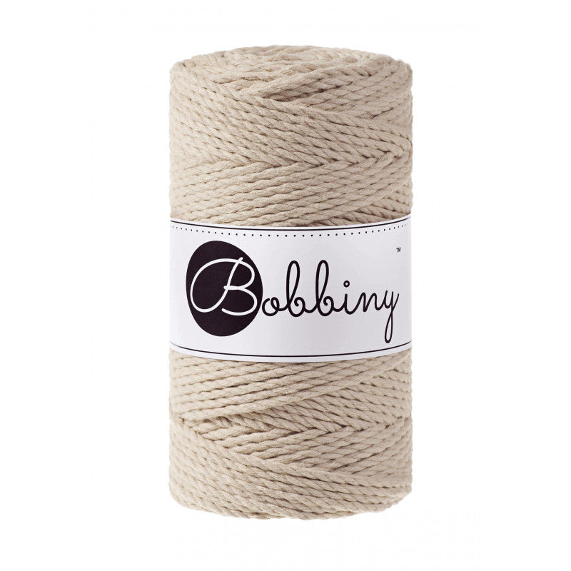Beige 3mm & 5mm 3PLY, Bobbiny Macramé Cord