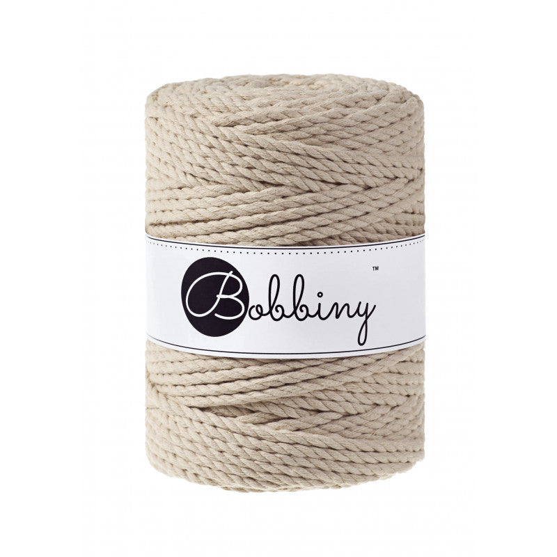 Beige 3mm & 5mm 3PLY, Bobbiny Macramé Cord