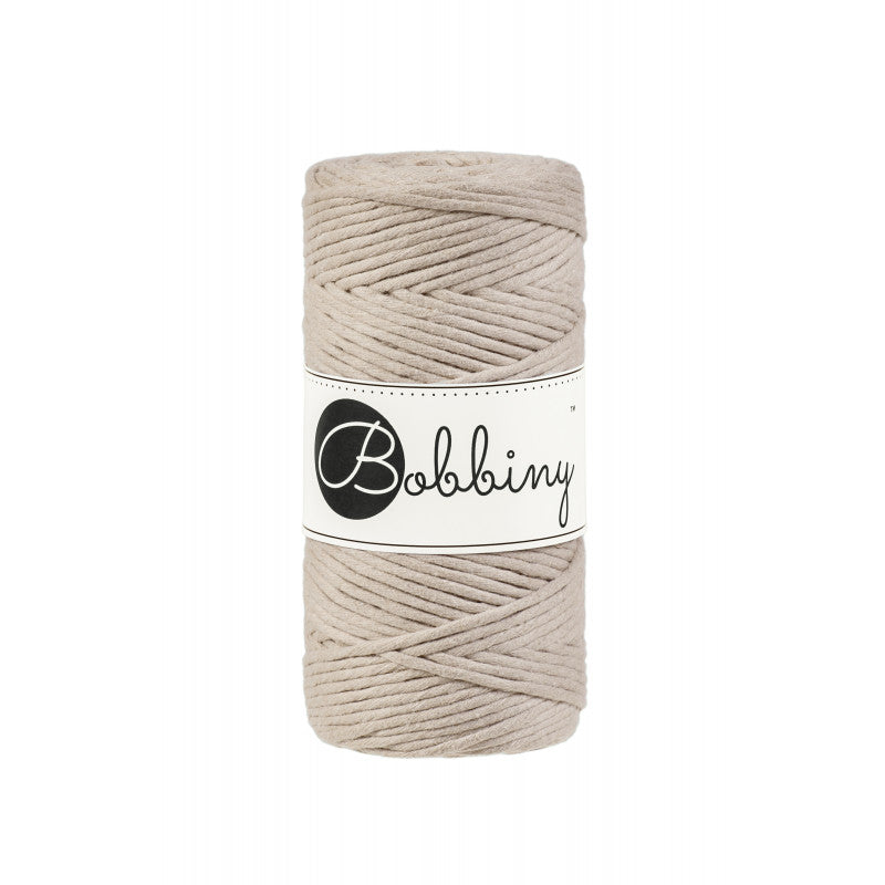 Beige - 1.5mm, 3mm & 5mm, Bobbiny Macrame Cord
