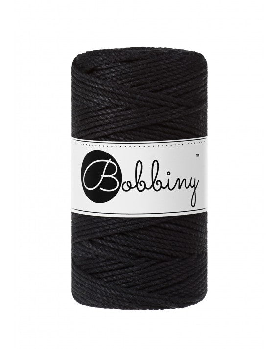 Black 3mm & 5mm 3PLY, Bobbiny Macramé Cord