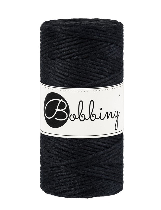 Black - 1.5mm, 3mm & 5mm, Bobbiny Macrame Cord