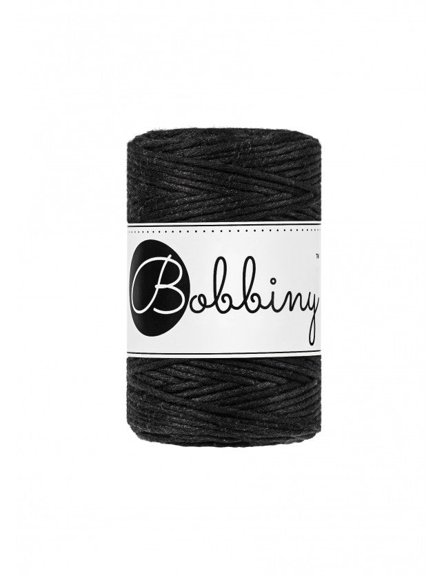 Black - 1.5mm, 3mm & 5mm, Bobbiny Macrame Cord