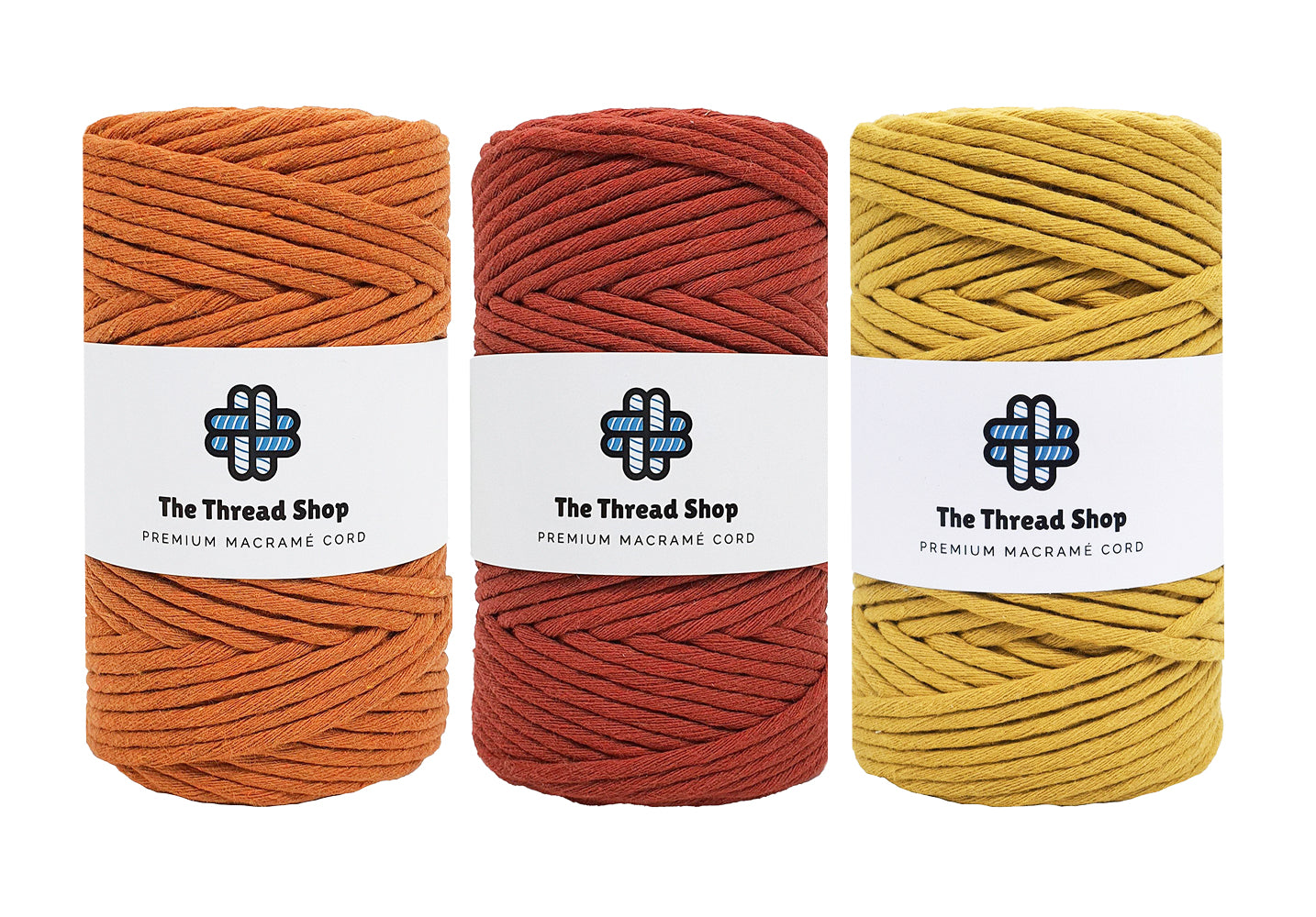 Rust, Baked Cherry, Mustard - 4mm, Thread Shop Macramé Cord