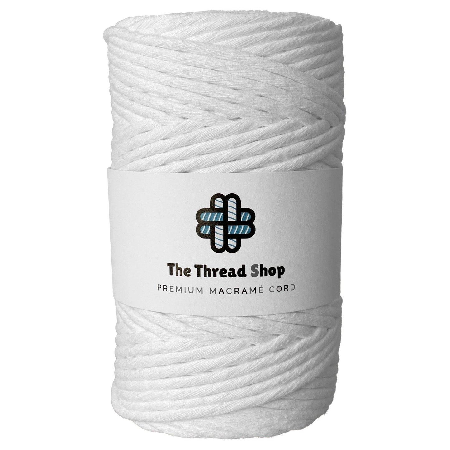 Black, Moon Grey, Brilliant White - 4mm, Thread Shop Macramé Cord