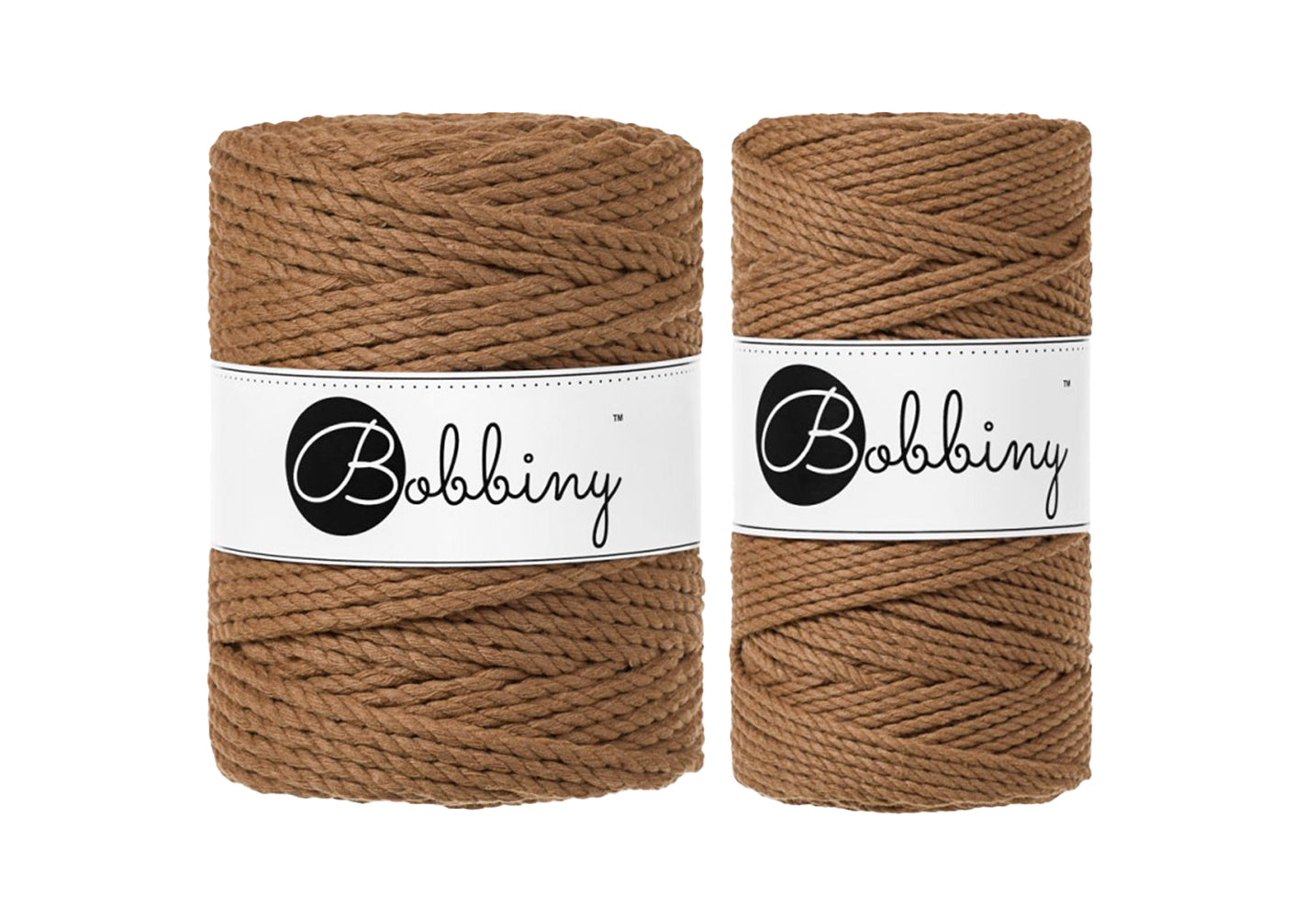 Caramel 3mm & 5mm 3PLY, Bobbiny Macramé Cord