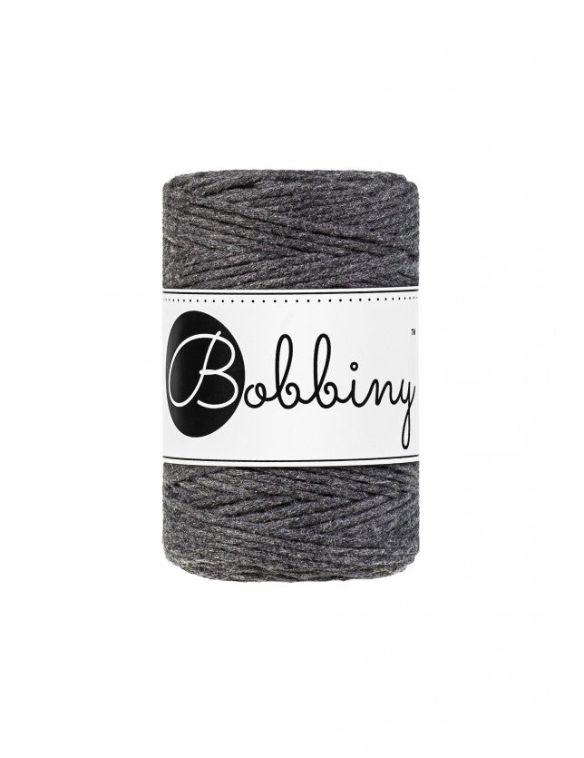 Charcoal - 1.5mm, 3mm & 5mm, Bobbiny Macrame Cord