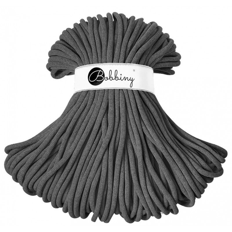 Charcoal - 3mm, 5mm & 9mm, Bobbiny Braided Cord