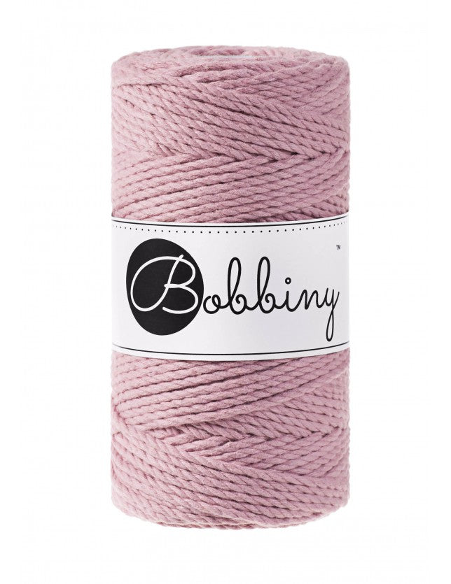 Dusty Pink 3mm & 5mm 3PLY, Bobbiny Macramé Cord