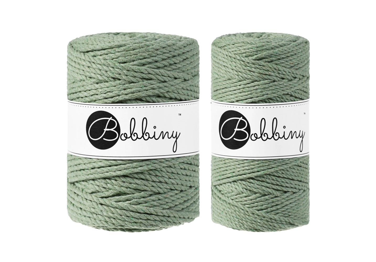 Eucalyptus Green 3mm & 5mm 3PLY, Bobbiny Macramé Cord