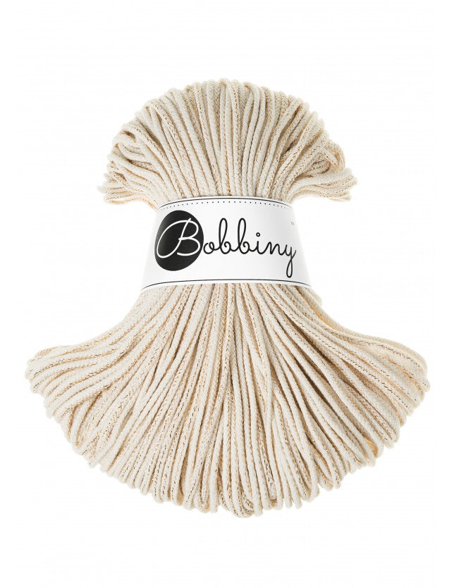 Golden Natural - 3mm, 5mm & 9mm, Bobbiny Braided Cord