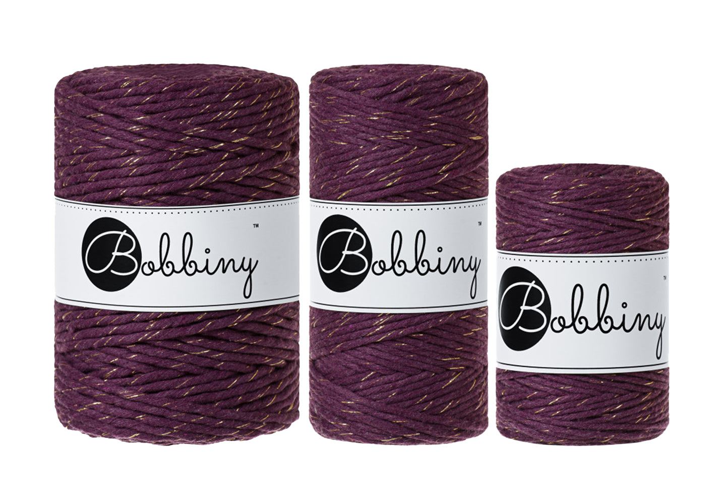 Golden Blackberry - 1.5mm, 3mm & 5mm, Bobbiny Macrame Cord
