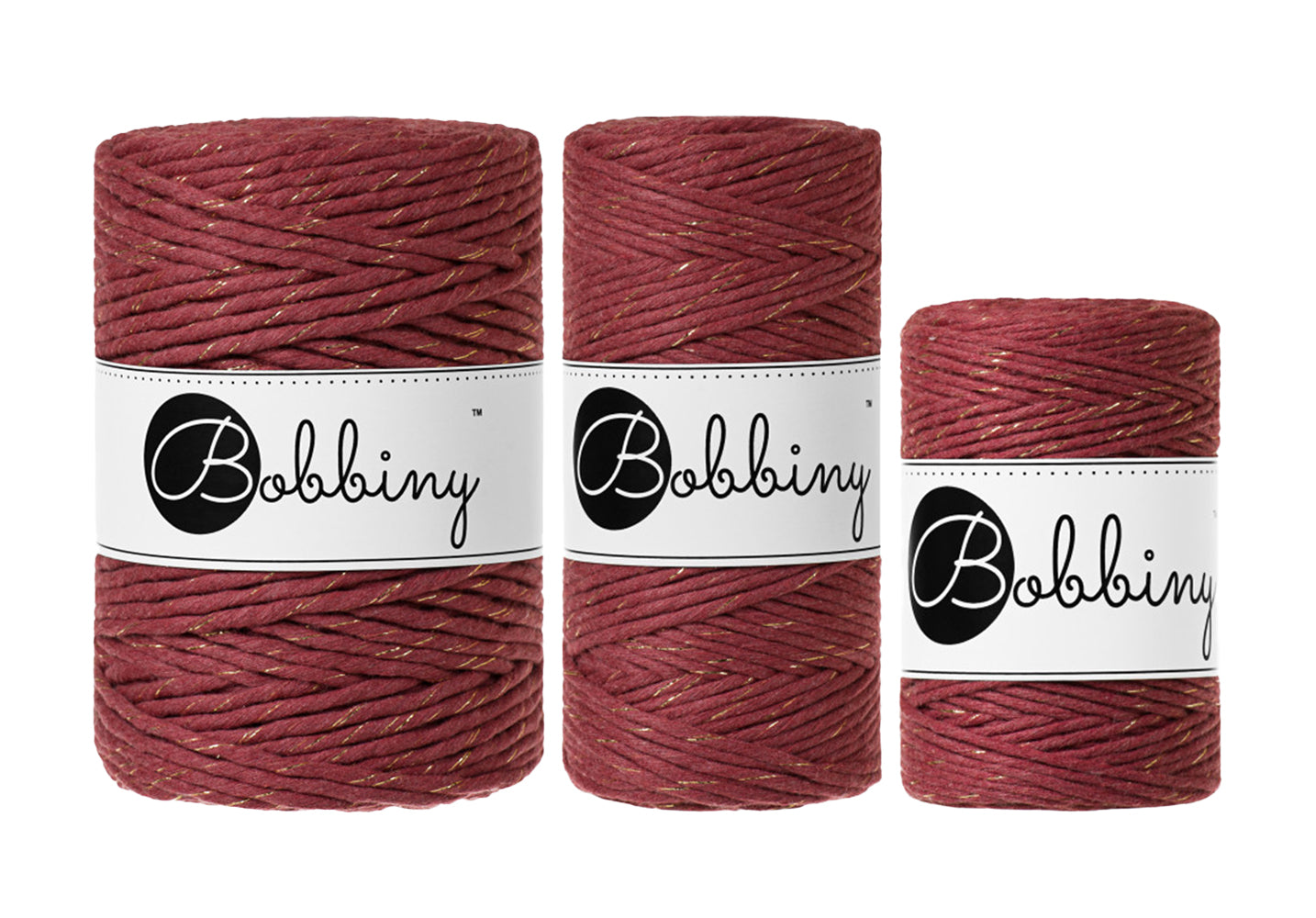 Golden Wild Rose - 1.5mm, 3mm & 5mm, Bobbiny Macrame Cord