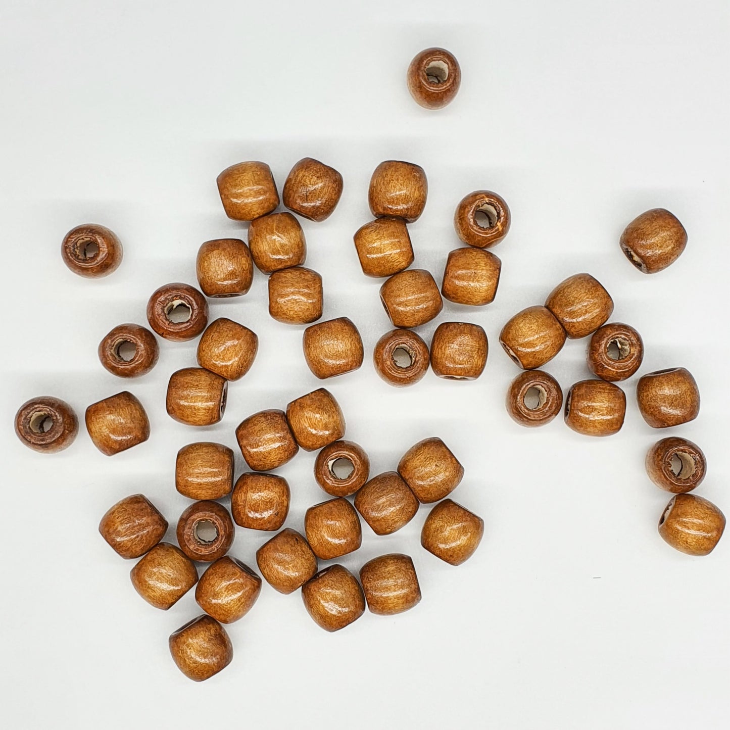 Brown - Painted Wooden Beads, For Up To 5mm Cord (Pack Of 5)