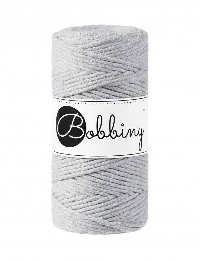 Light Grey - 1.5mm, 3mm & 5mm, Bobbiny Macrame Cord