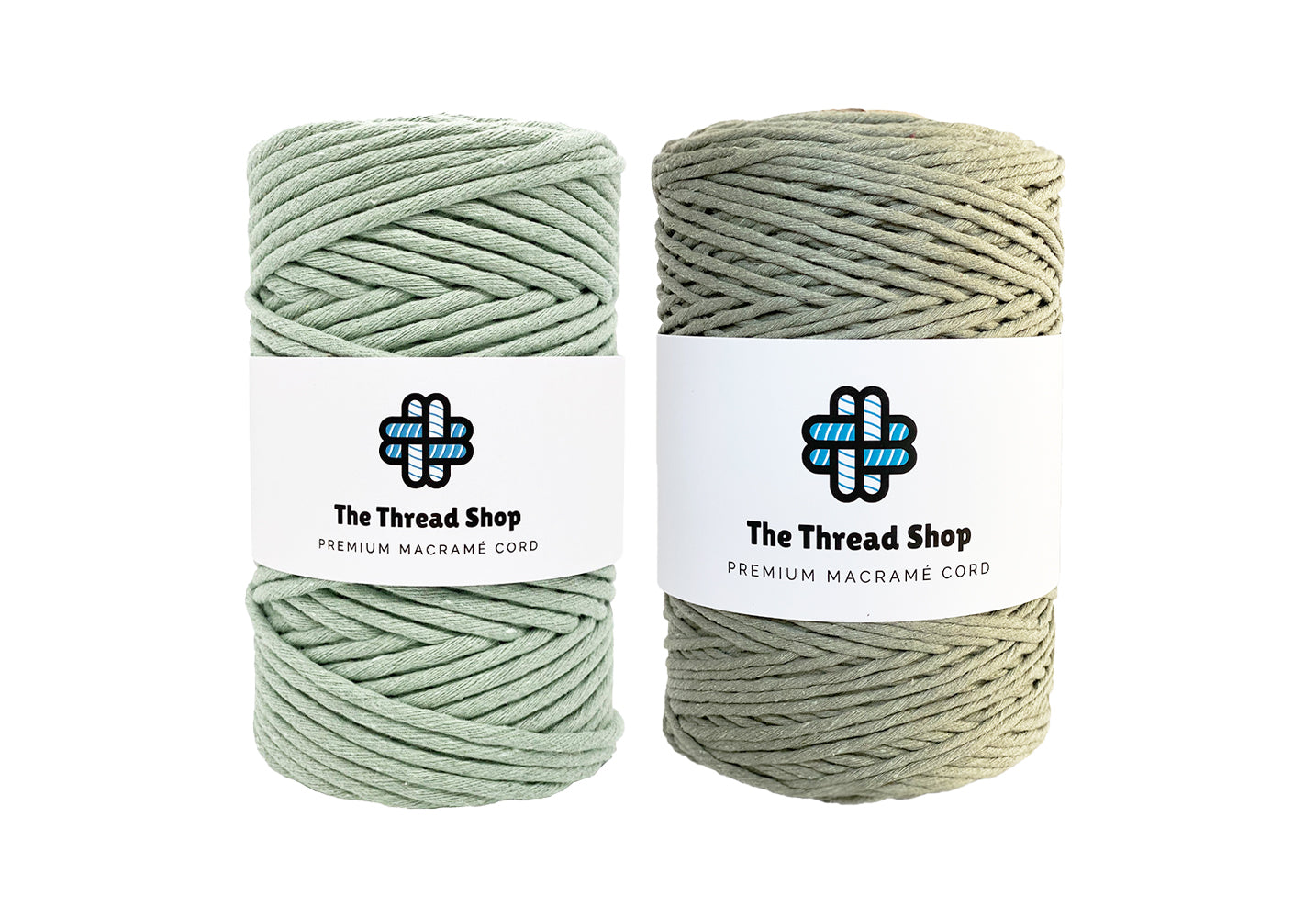 Light Sage & Green Lily - 4mm, Thread Shop Macramé Cord