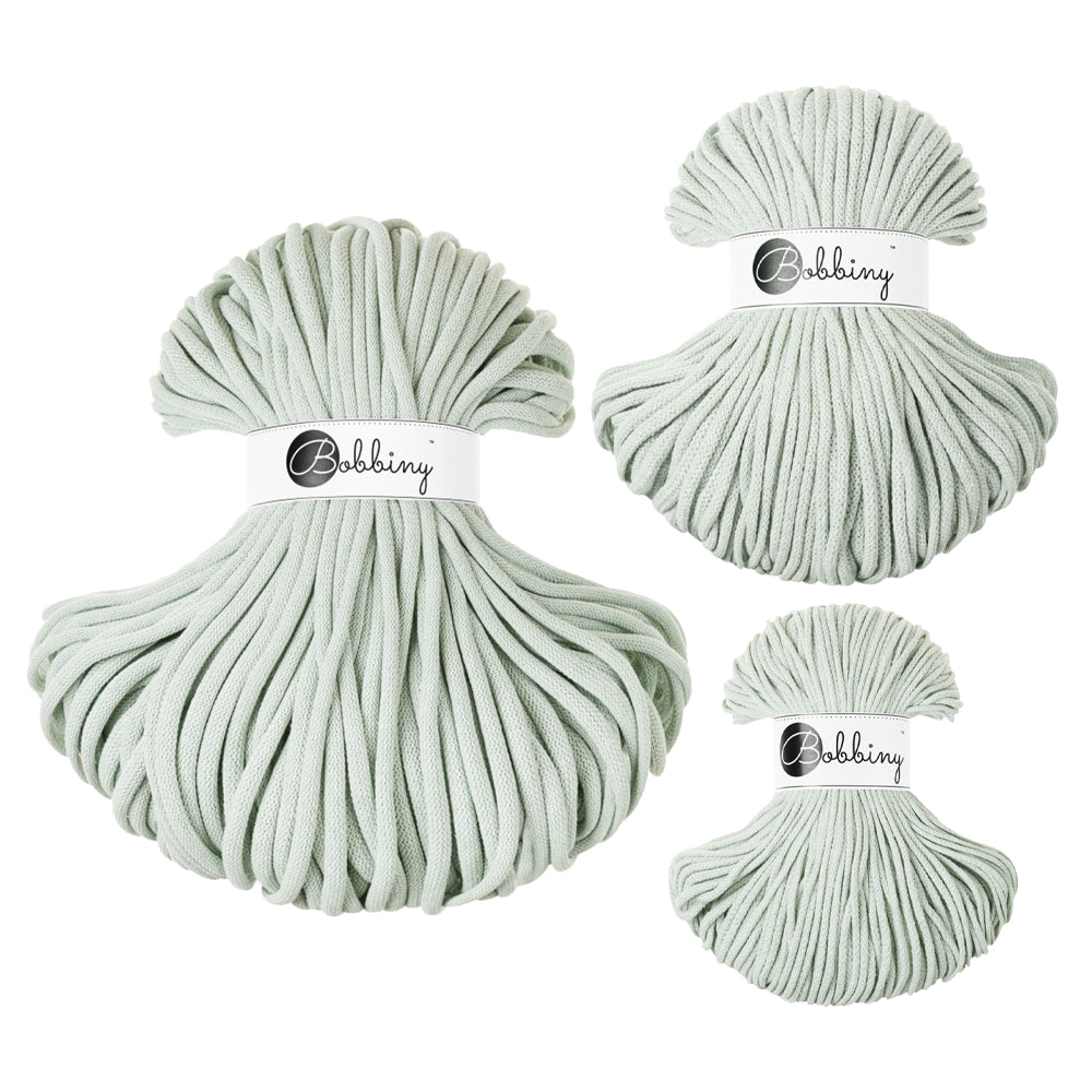 Milky Green - 3mm, 5mm & 9mm, Bobbiny Braided Cord