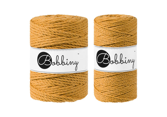 Mustard 3mm & 5mm 3PLY, Bobbiny Macramé Cord