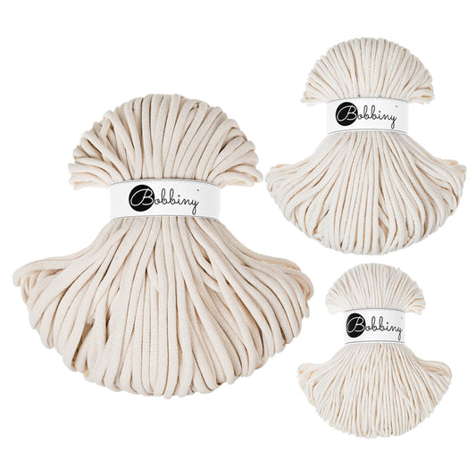Natural - 3mm, 5mm & 9mm, Bobbiny Braided Cord